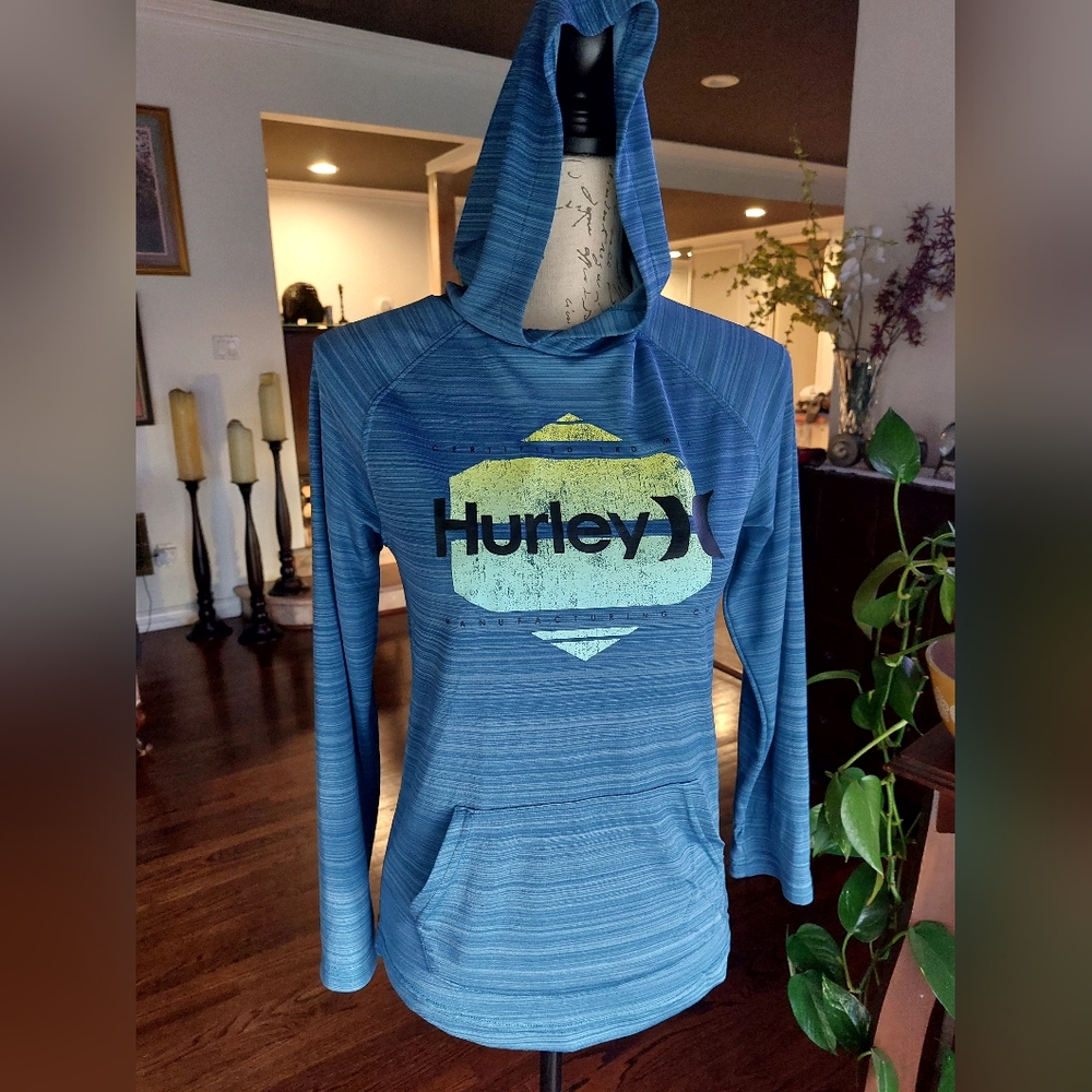 Kids Hurley rift blue heather dry fit sweatshirt size Large